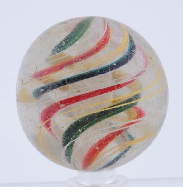 Appraisal: -Stage Swirl Marble Nice twist with white latticino core surrounded