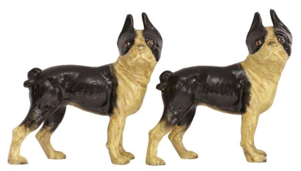 Appraisal: lot of Cast iron Boston terrier doorstops st c after