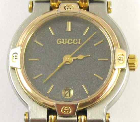 Appraisal: LADY'S GUCCI QUARTZ WRISTWATCH model L case K SS case