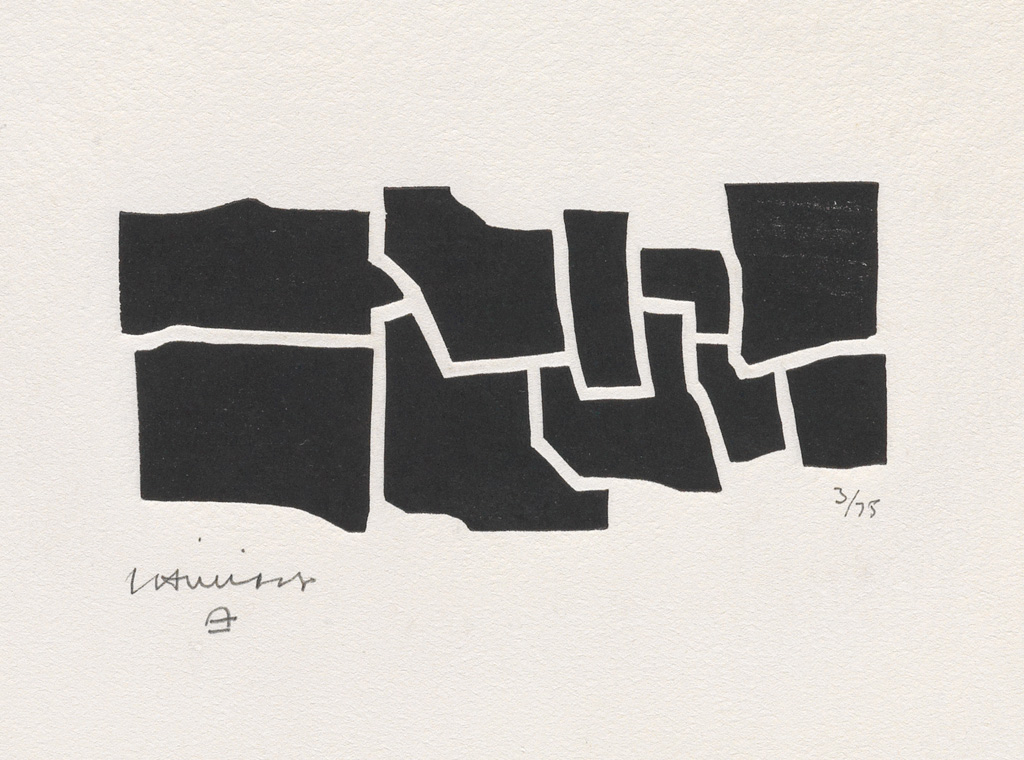 Appraisal: EDUARDO CHILLIDA Oin-Hatz I Woodcut x mm x inches full