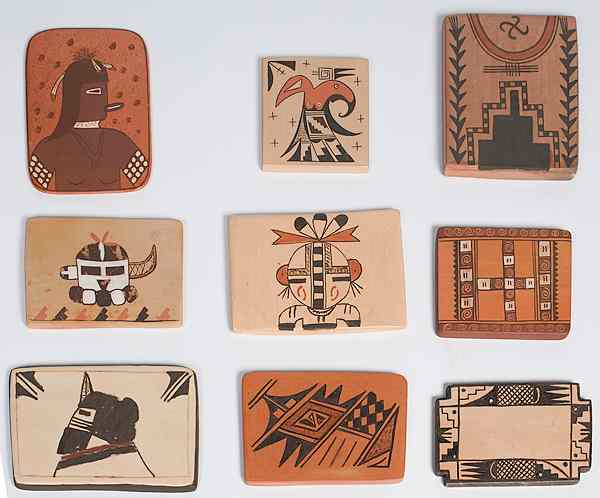 Appraisal: Collection of Hopi Painted Tiles lot of including pieces made