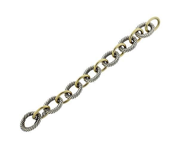 Appraisal: David Yurman k Gold Sterling Cable Chain Bracelet METAL K