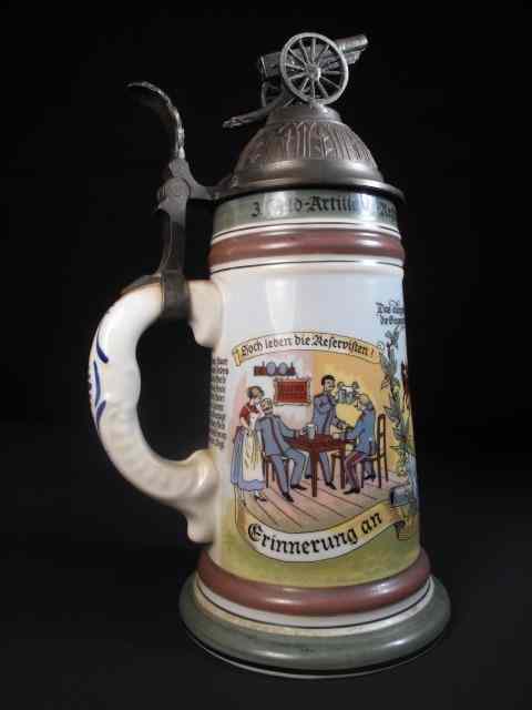 Appraisal: German Regimental beer stein for the '' Feld-Artillerie- Regiment- Batt