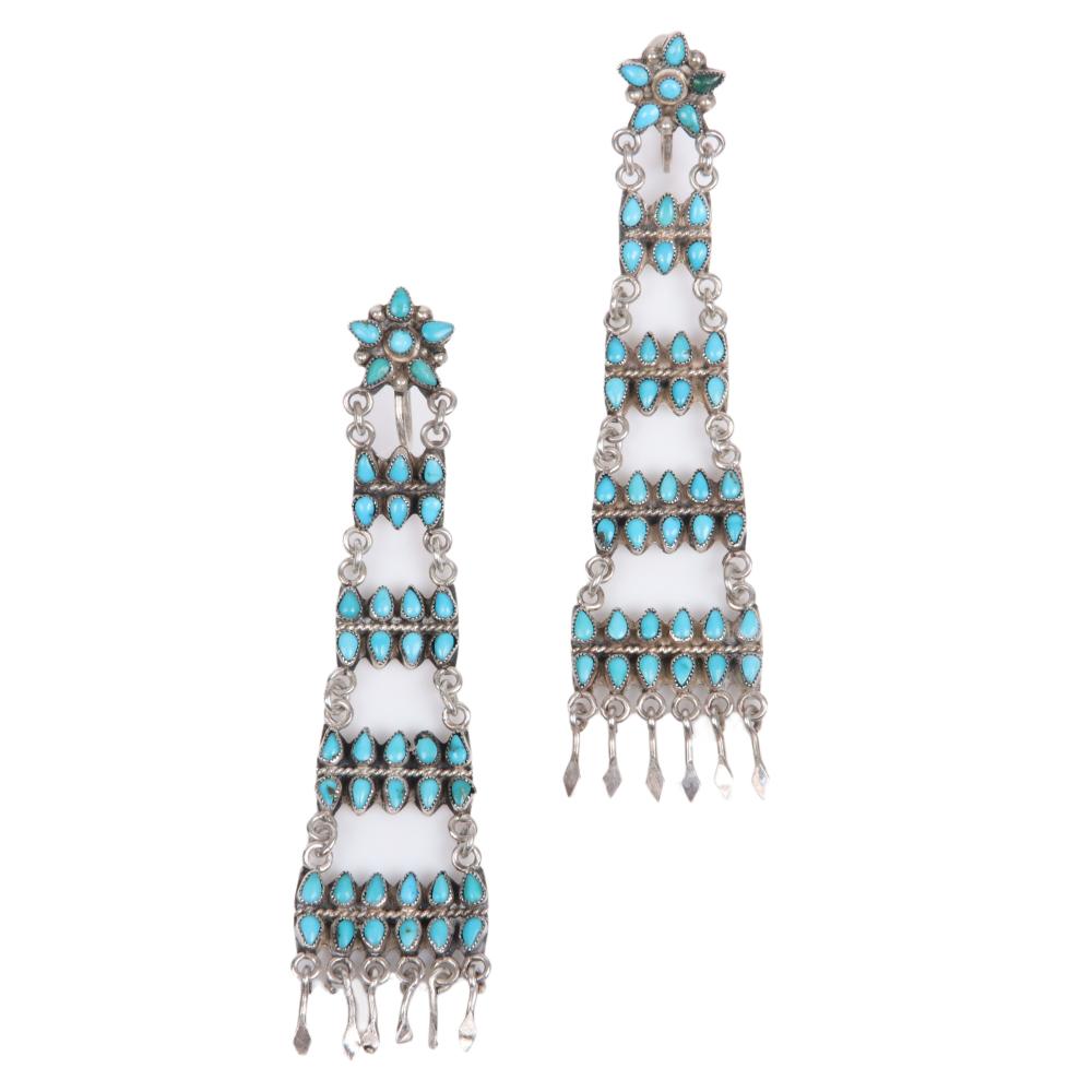 Appraisal: NATIVE AMERICAN SOUTHWEST S- S STERLING SILVER PETIT POINT TURQUOISE