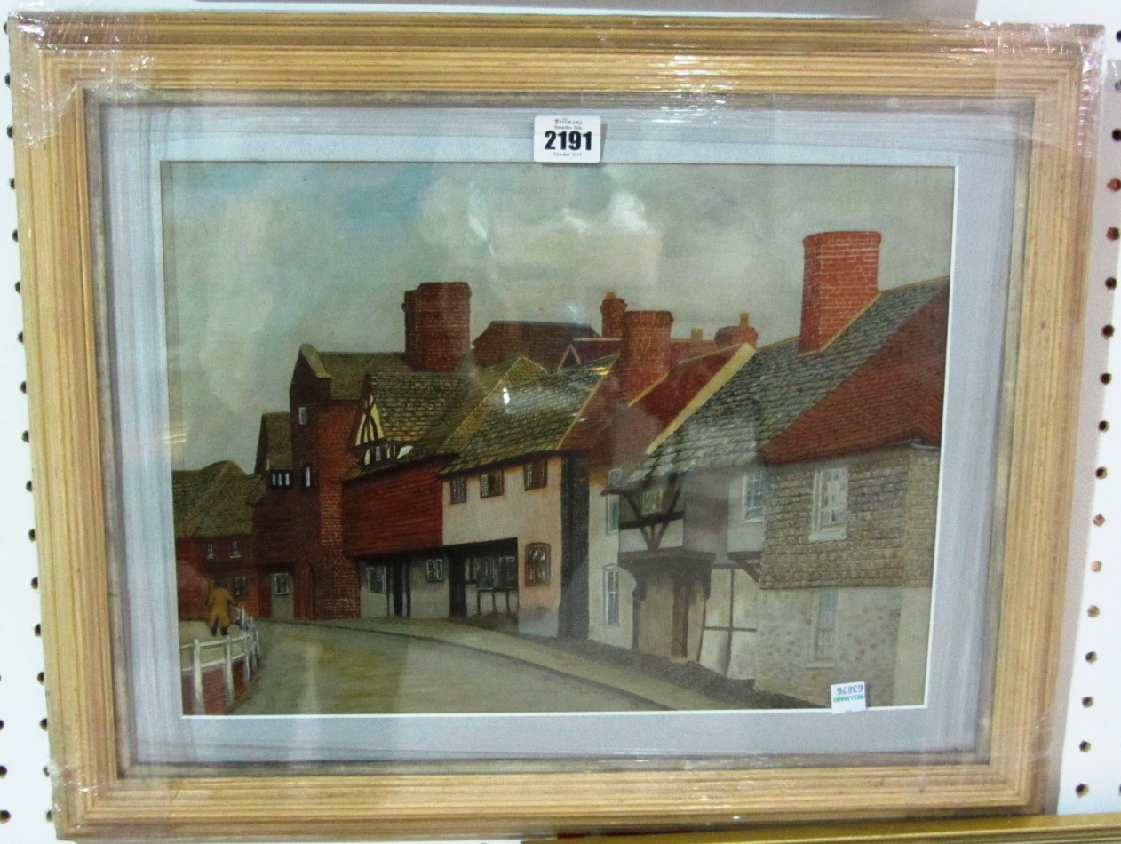 Appraisal: A group of three th century oils including a street