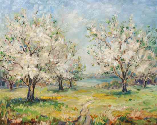 Appraisal: Francesco J Spicuzza American - Apple Trees in Bloom oil