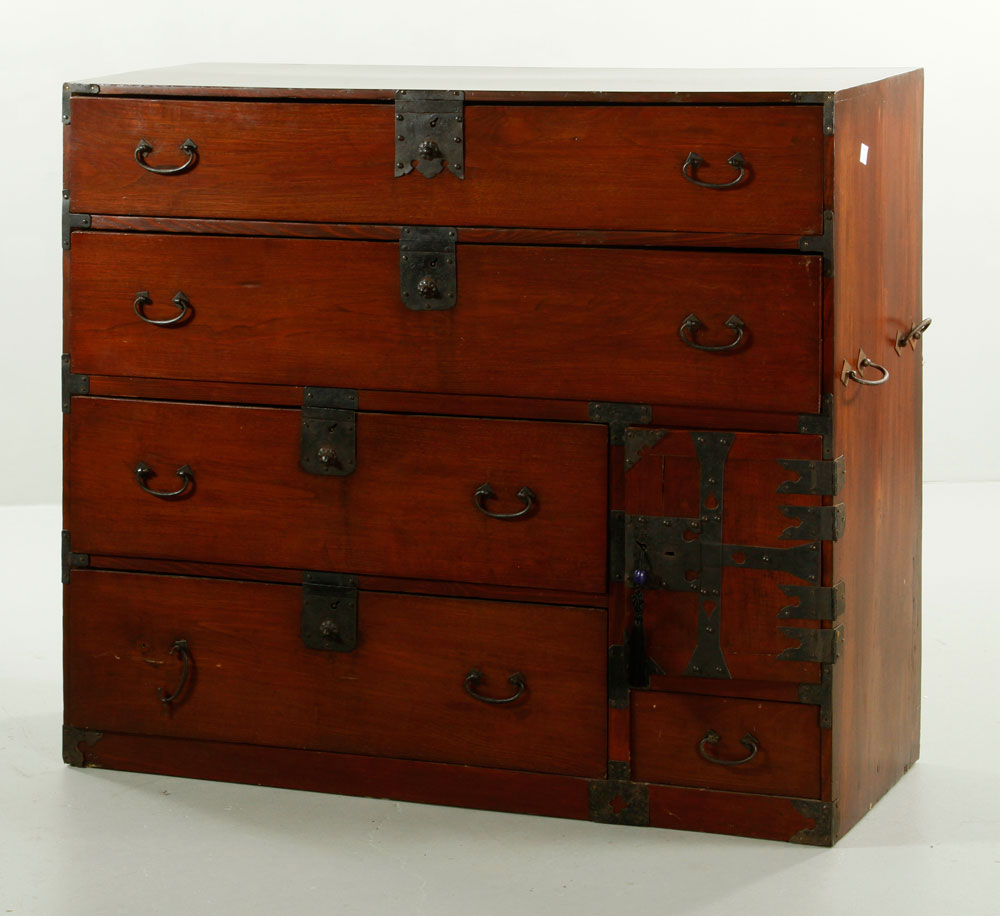 Appraisal: - Japanese Tansu Chest Japanese Tansu chest h x w