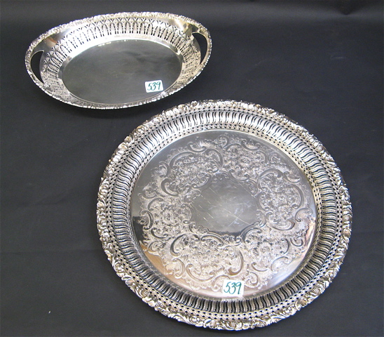 Appraisal: TWO ENGLISH BIRKS REGENCY PLATE SERVING PIECES silver plated marked