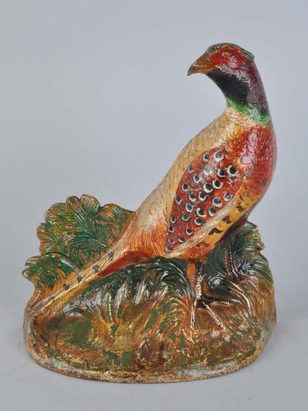 Appraisal: Cast Iron Pheasant Doorstop Made by Hubley Fred Everett design