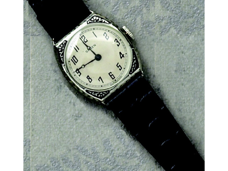 Appraisal: GRUEN WATCH k white gold watch C in a Tourneau