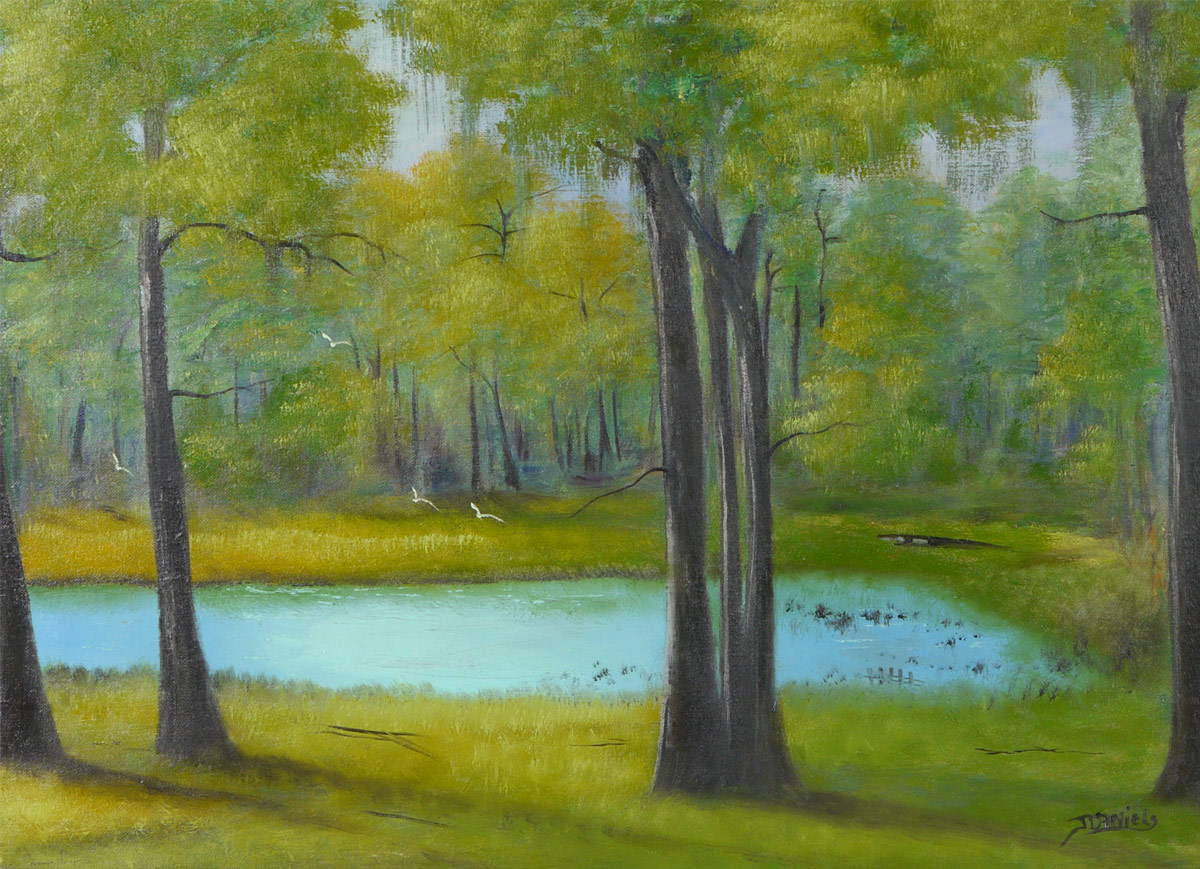 Appraisal: DANIELS Johnny American th Century Florida Highwaymen ''Gator Pond'' circa