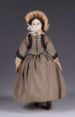 Appraisal: AUTOPERIPATETIKOS DOLL This young lady affixed her cone shaped base