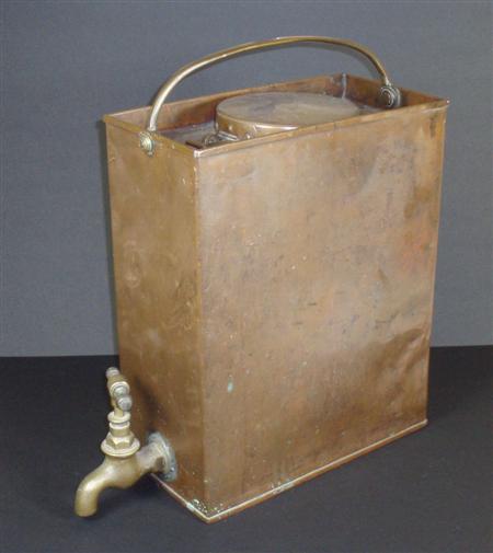 Appraisal: A U S civil war copper canteen for gunpowder Walker