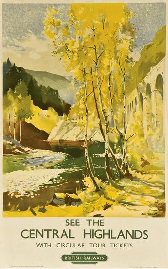 Appraisal: MERRIOTT Jack RI SEE THE CENTRAL HIGHLANDS British Railways lithograph