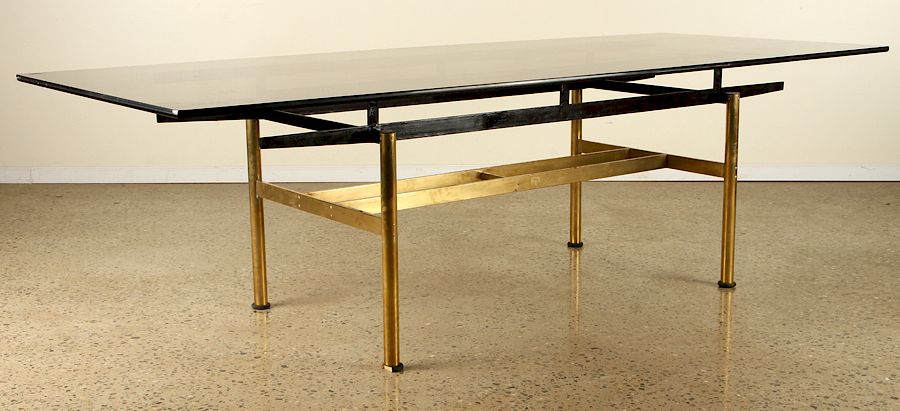 Appraisal: MID CENTURY MODERN BRASS IRON DINING TABLE C A large