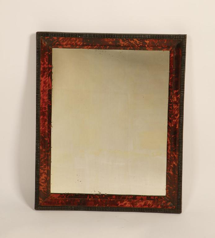 Appraisal: A TORTOISESHELL FRAMED RECTANGULAR WALL MIRROR the rectangular plate within