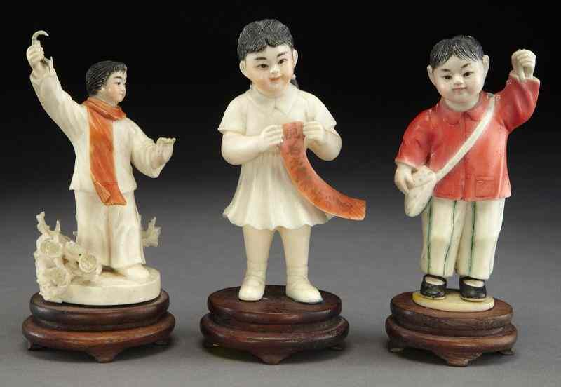 Appraisal: Chinese Cultural Revolution ivory carvings International buyers should note that