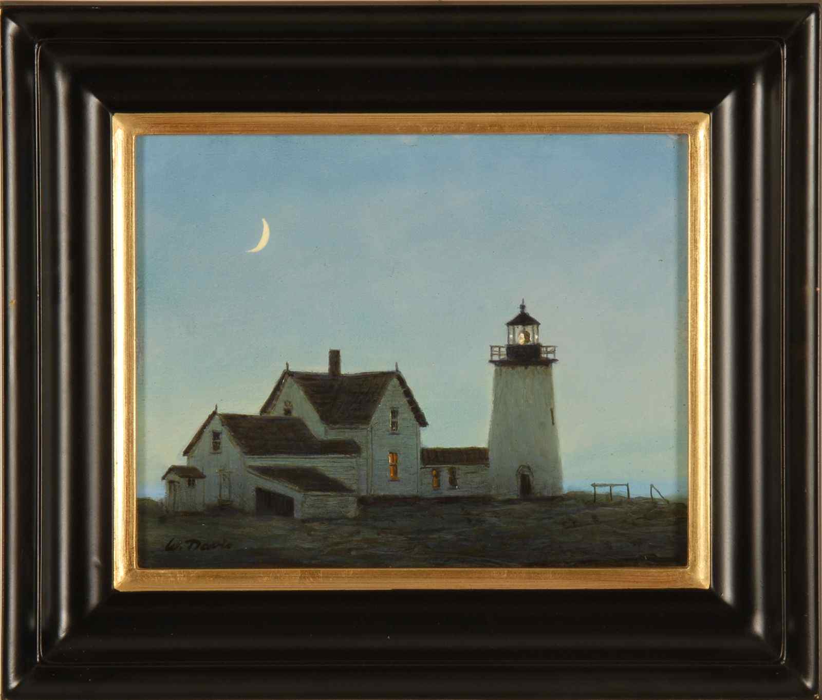 Appraisal: WILLIAM R DAVISAmerican b Twilight Stage Harbor Light'' Chatham Massachusetts