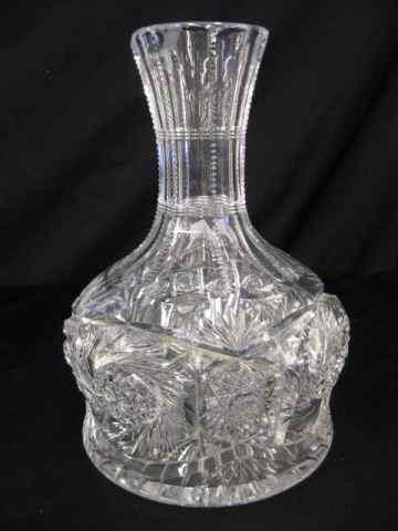 Appraisal: Cut Glass Carafe brilliant period pinwheel starburst decor unusual form