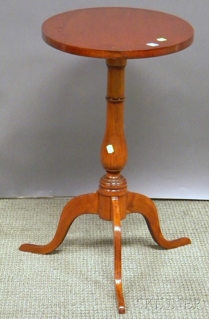 Appraisal: Oval Tiger Maple and Maple Candlestand