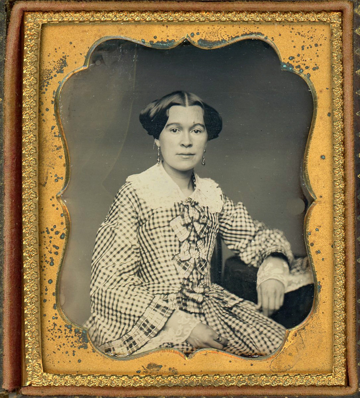 Appraisal: TWO FASHION LADIES DAGUERREOTYPE PAIR These daguerreotypes are unrelated to