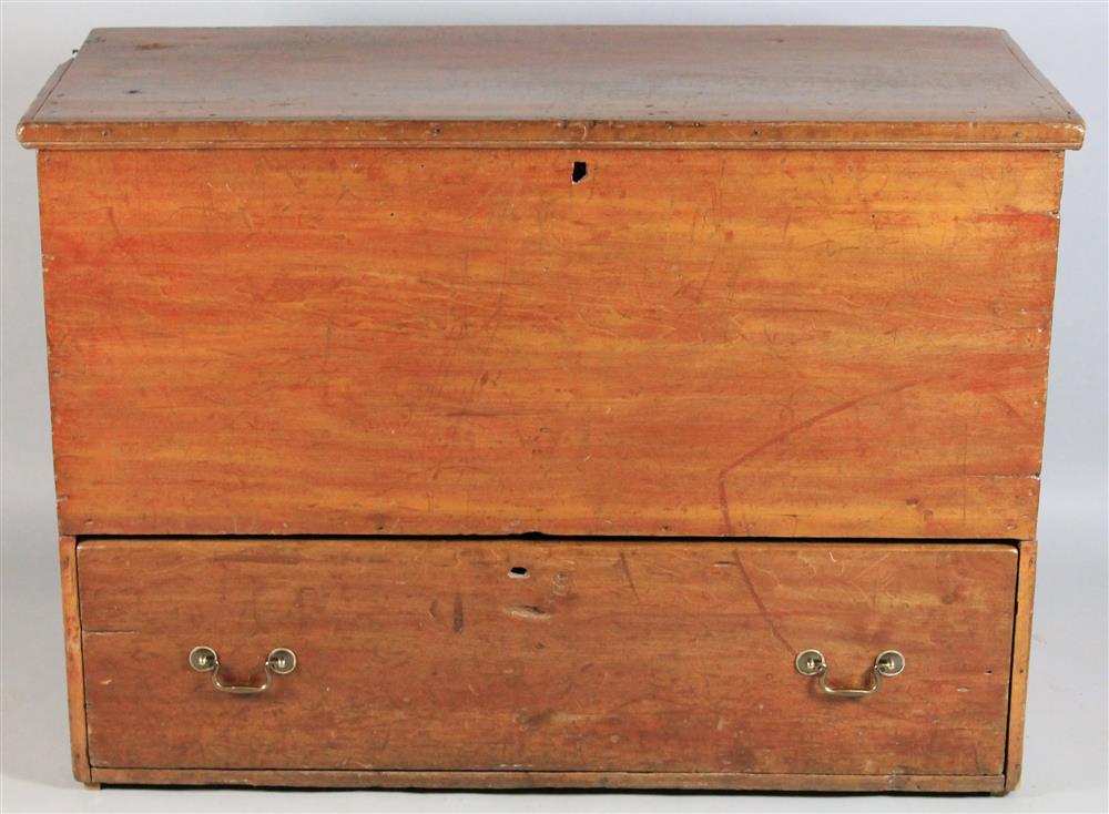 Appraisal: AMERICAN CHERRYWOOD BLANKET CHEST having a hinged rectangular top with