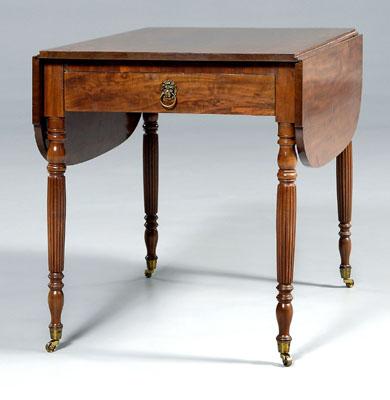 Appraisal: American Federal breakfast table mahogany with poplar secondary dovetailed drawer