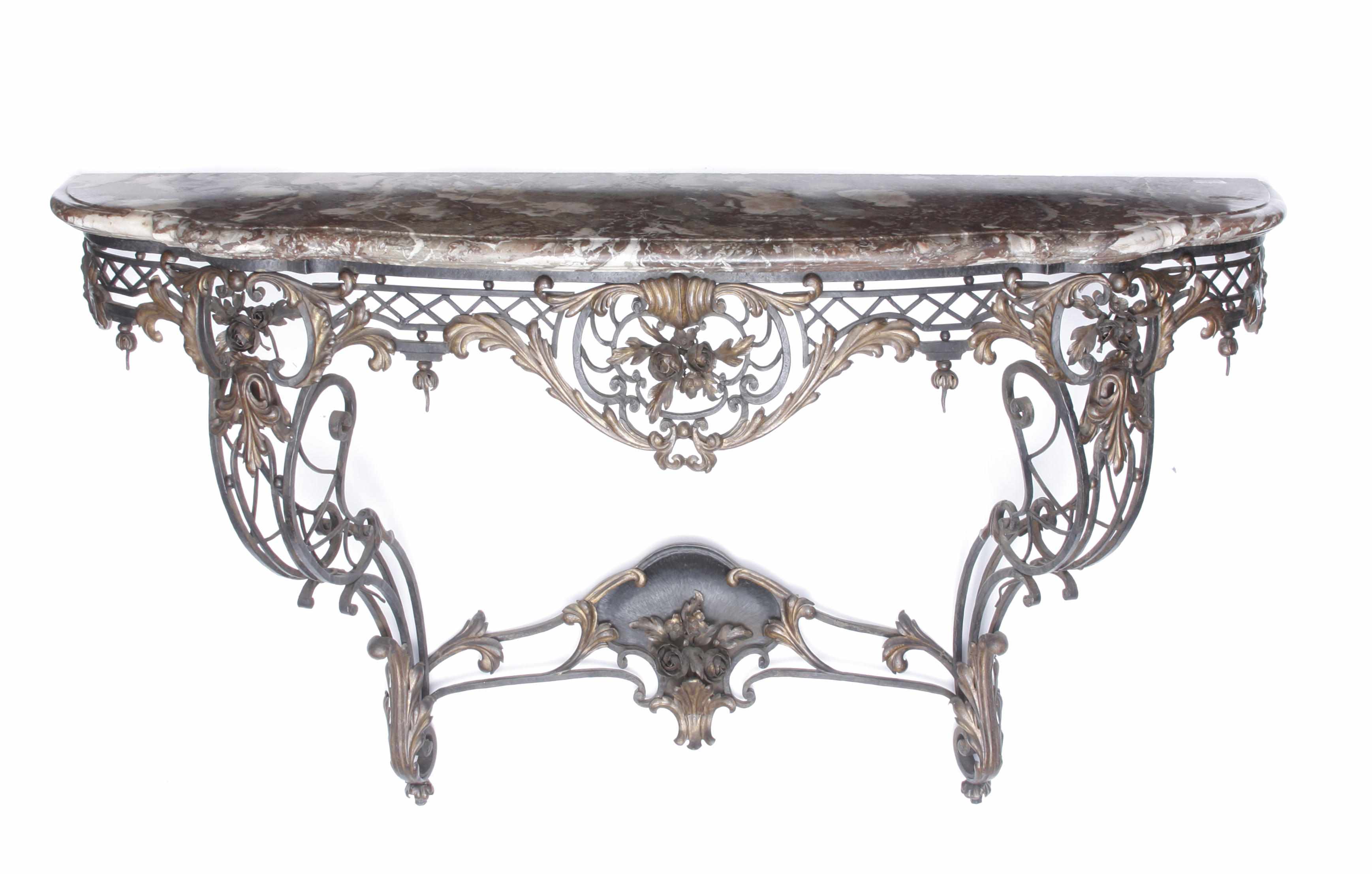 Appraisal: Property of various owners A Continental Rococo style wrought iron