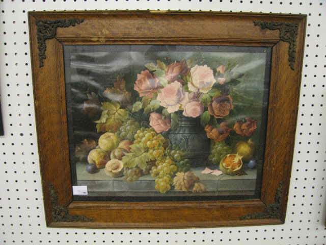 Appraisal: Victorian Print Still Life with Flowers