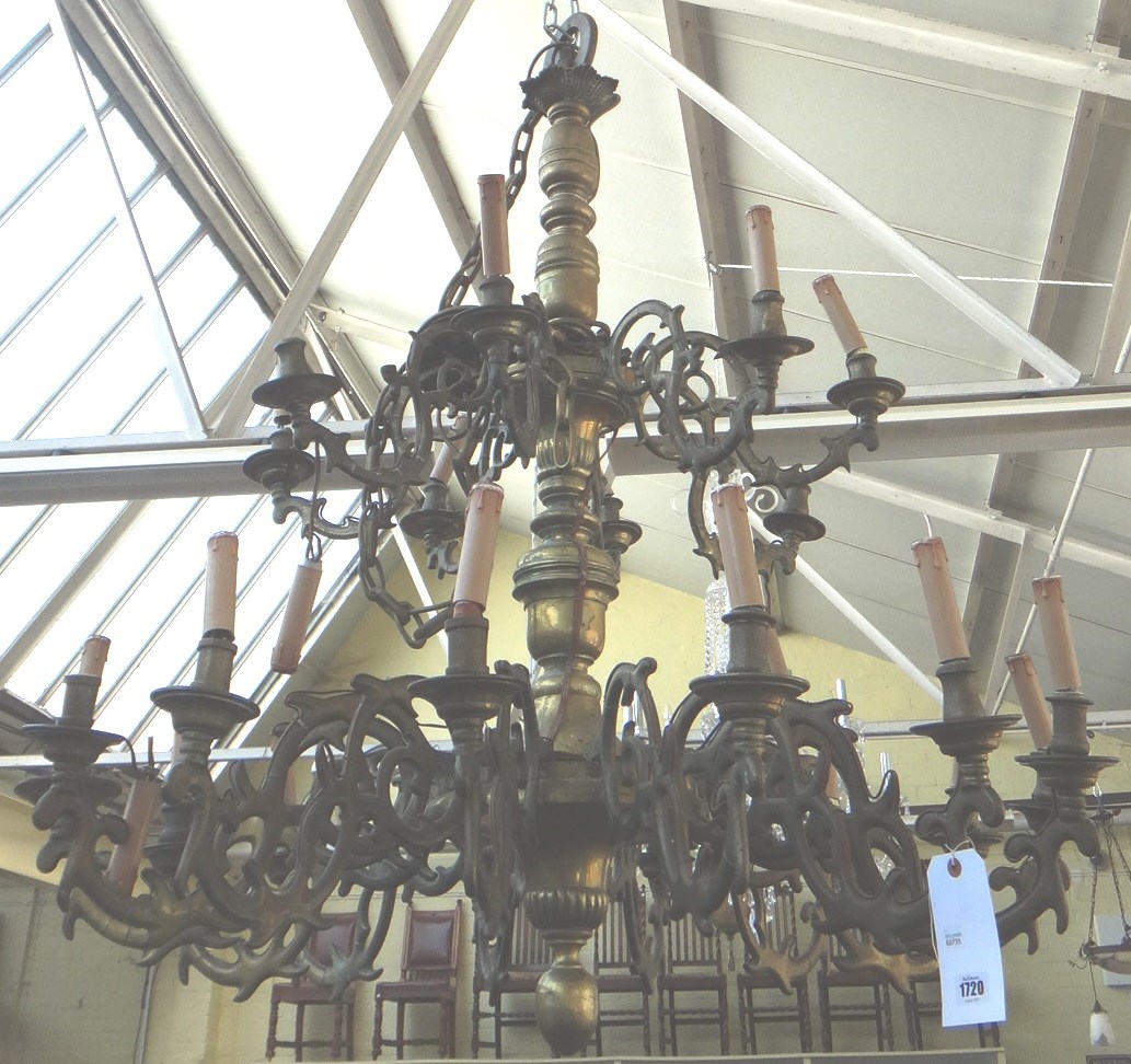 Appraisal: A German brass twenty four light chandelier late th century