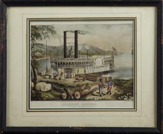 Appraisal: Currier and Ives Loading Cotton on the Mississip Currier and