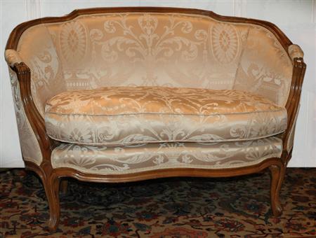 Appraisal: Provincial Louis XV Style Fruitwood Settee Estimate -