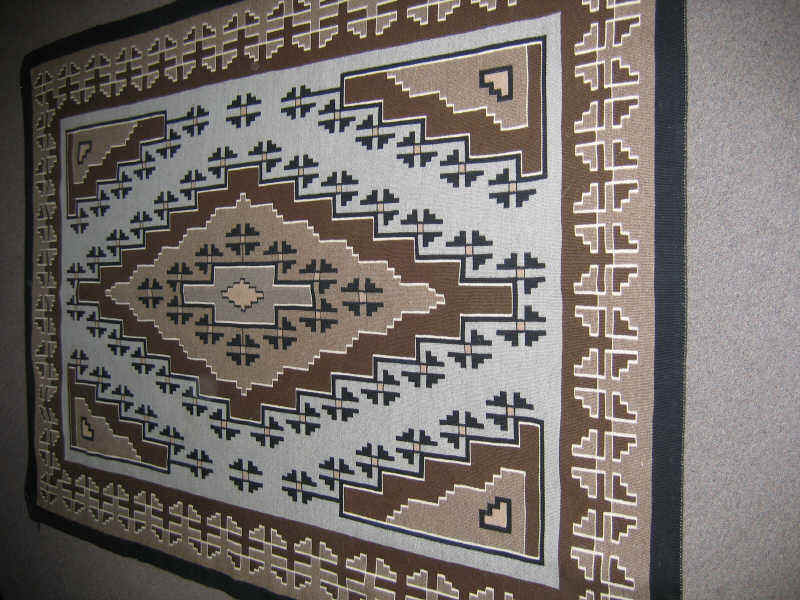 Appraisal: NAVAJO BLANKET A contemporary Native American hand crafted flat weave