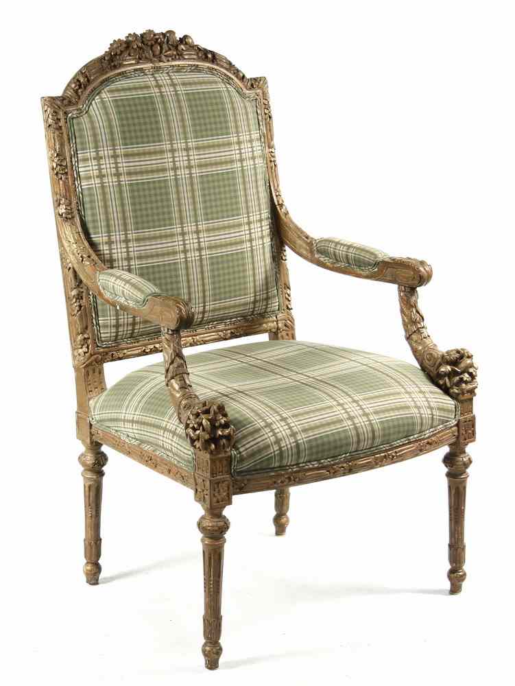 Appraisal: ARM CHAIR - Late th c hand carved French arm