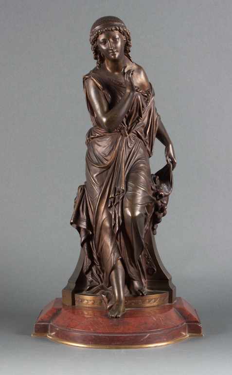 Appraisal: Francois Mage French d Classical style bronze figure of a