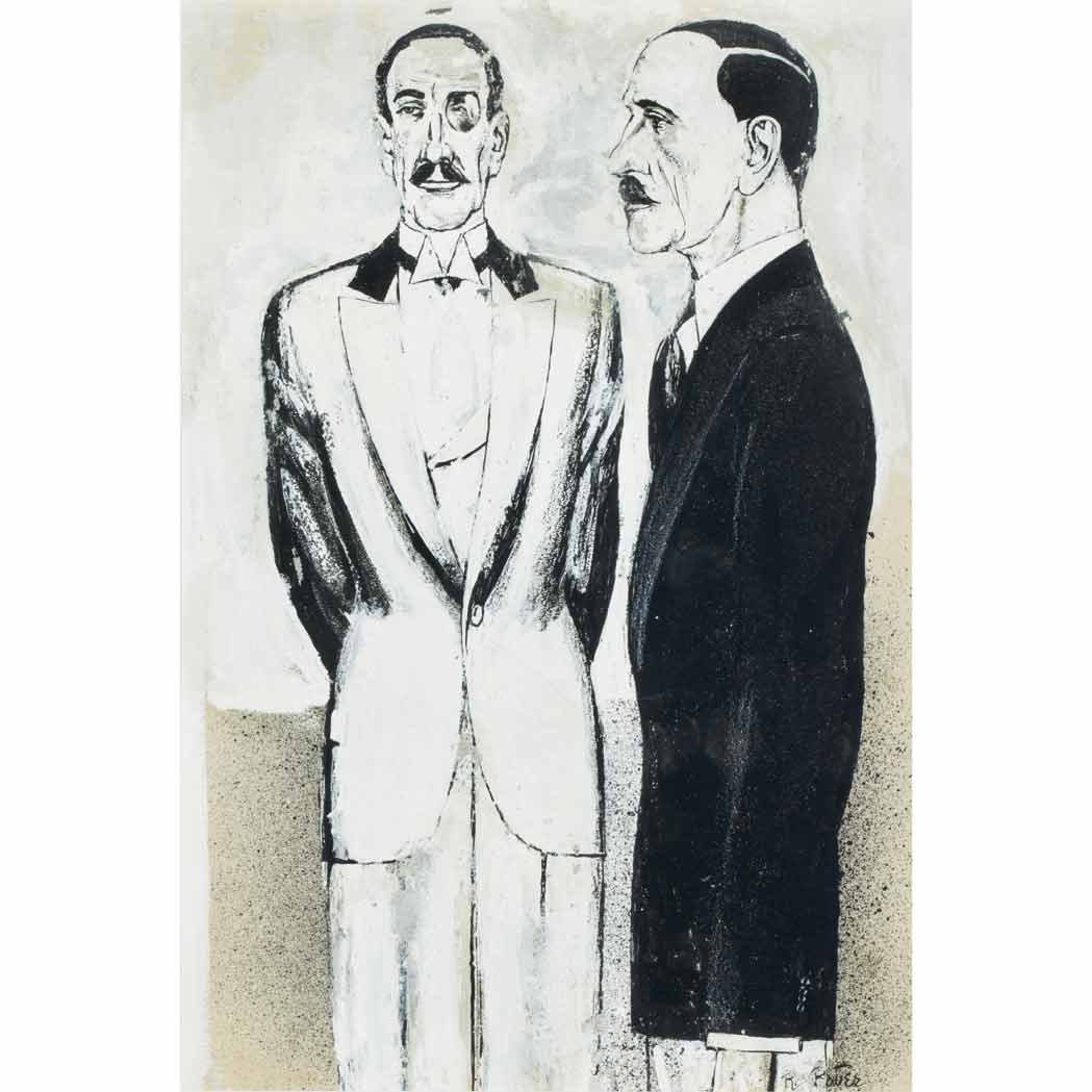 Appraisal: Rudolf Bauer German - Two Men circa Signed R Bauer