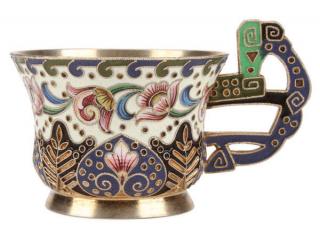 Appraisal: RUSSIAN SILVER ENAMEL CUP RUCKERT A FINE RUSSIAN SILVER-GILT AND