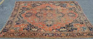 Appraisal: Antique Geometric Pattern Oriental Rug x