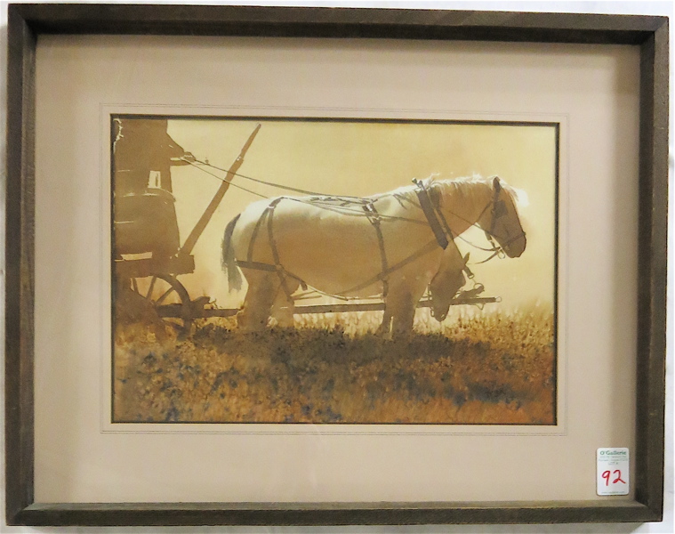 Appraisal: PHIL TYLER WATERCOLOR ON PAPER Oregon - Horse drawn wagon