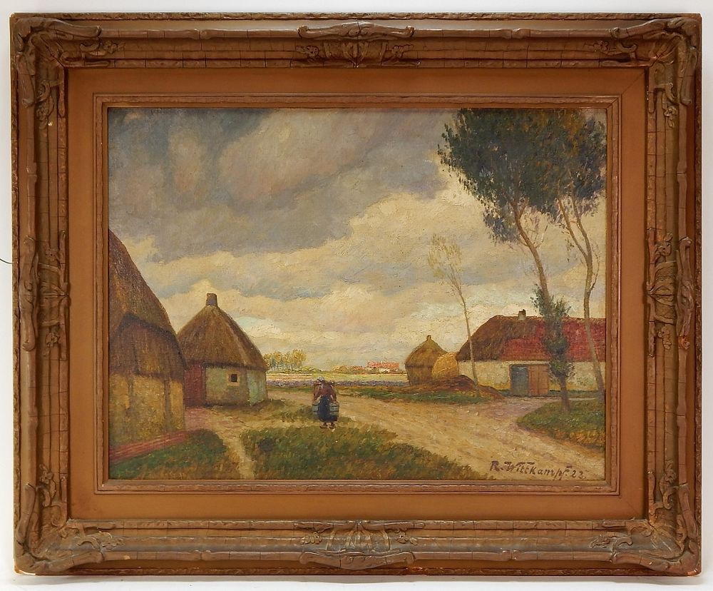 Appraisal: Rudolf Wittkampf Impressionist Farm Painting Rudolf Wittkampf Germany - Finely