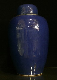 Appraisal: A cobalt blue Chinese lidded vase cms damage to lid