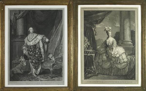 Appraisal: A portrait of Louis XVI and portrait of Marie AntoinetteJean-Gothard