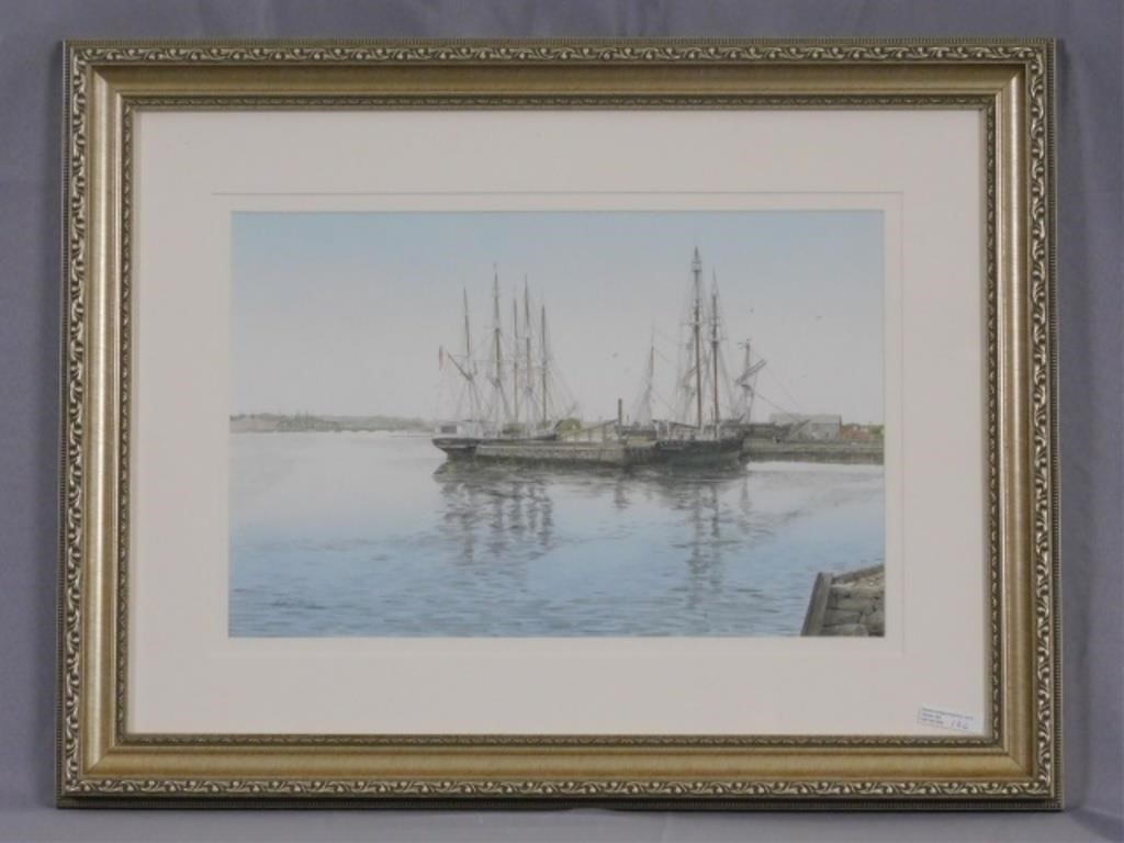 Appraisal: ARTHUR MONIZ - NEW BEDFORD MASS watercolor titled Whalers out