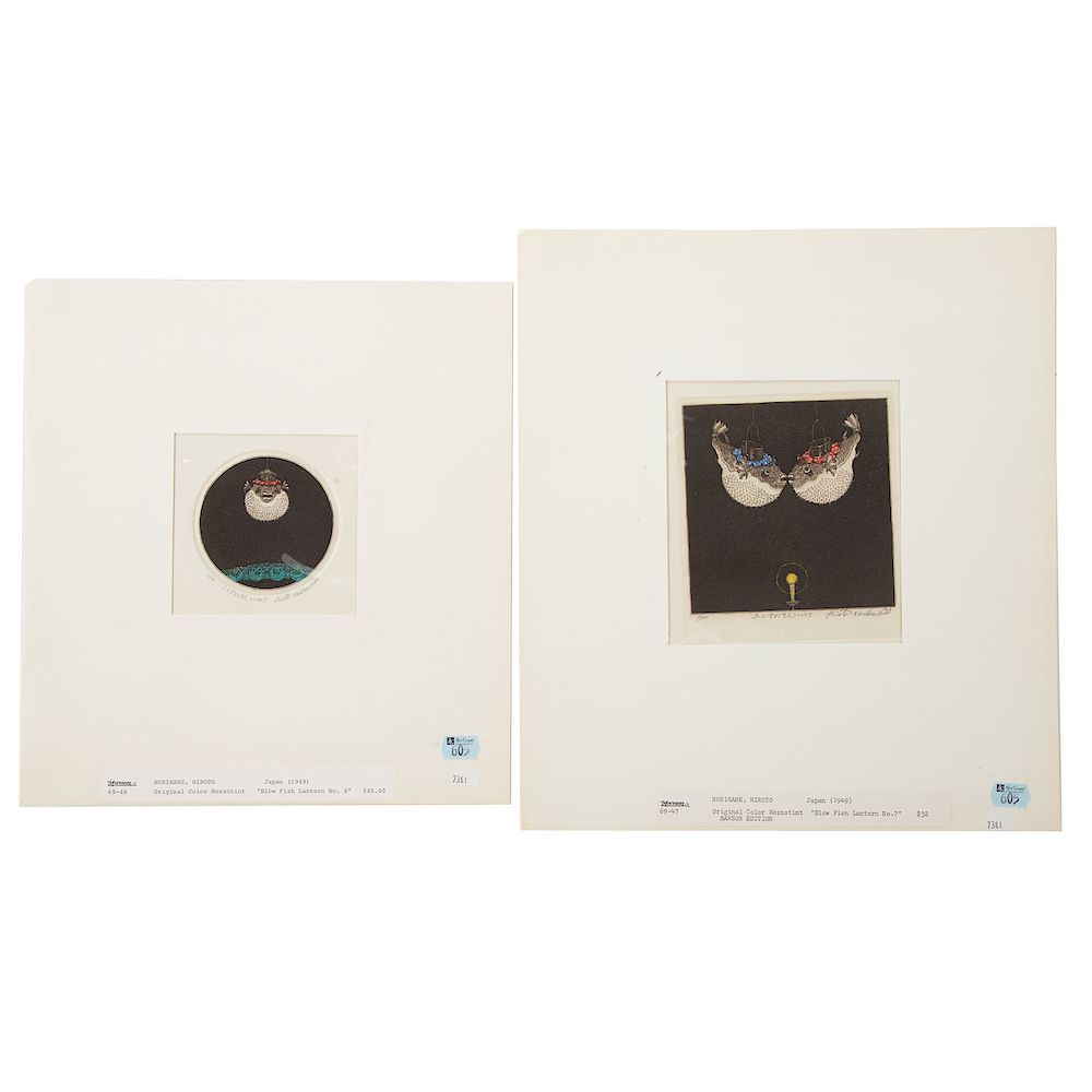 Appraisal: Hiroto Notikane A Pair of Color Mezzotints Japanese b ed