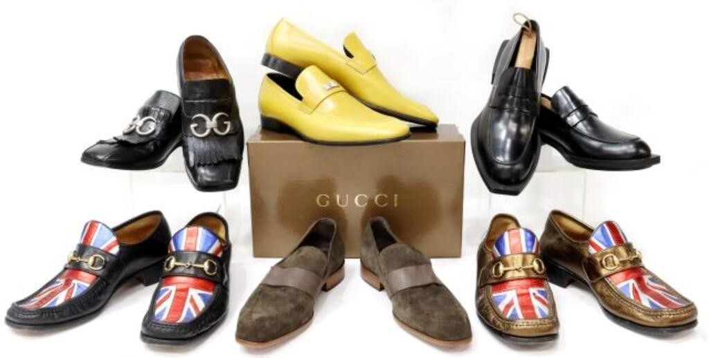 Appraisal: pair Designer men's loafers including pair Gucci with gold-tone horse