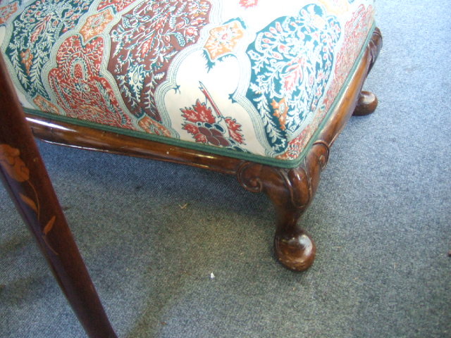 Appraisal: A rectangular low footstool walnut framed with shaped apron on