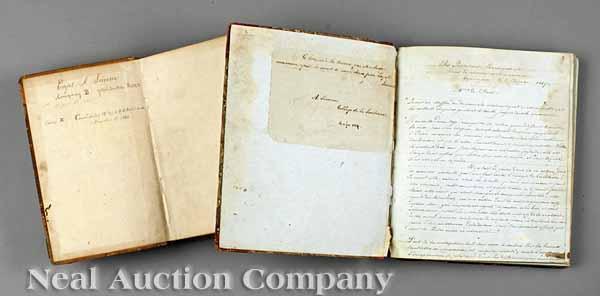 Appraisal: Louisiana Civil War Era Manuscript Journals two freehand journals written