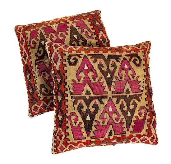 Appraisal: Two Kilim Pillows Each x inches Two Kilim Pillows Each