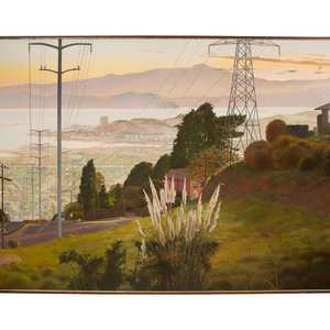 Appraisal: John Moore American b El Cerrito Vista oil on canvas