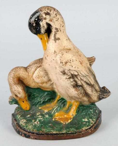 Appraisal: Cast Iron Two Ducks Doorstop Description Made by Hubley Condition